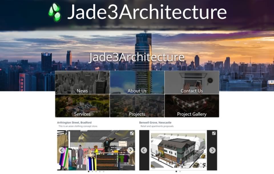 Jade3 is a local small Architecture firm based in Huddersfield and has brought fantastic buildings from design to reality including restaurant chains. We were given a brief of 'modern and simple' and that's the website we delivered.
